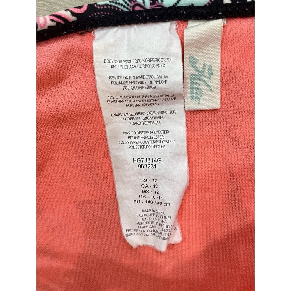 Hobie Girls Part Your Swirl Midkini Hipster 2-Piece Swimsuit Bikini Size 12